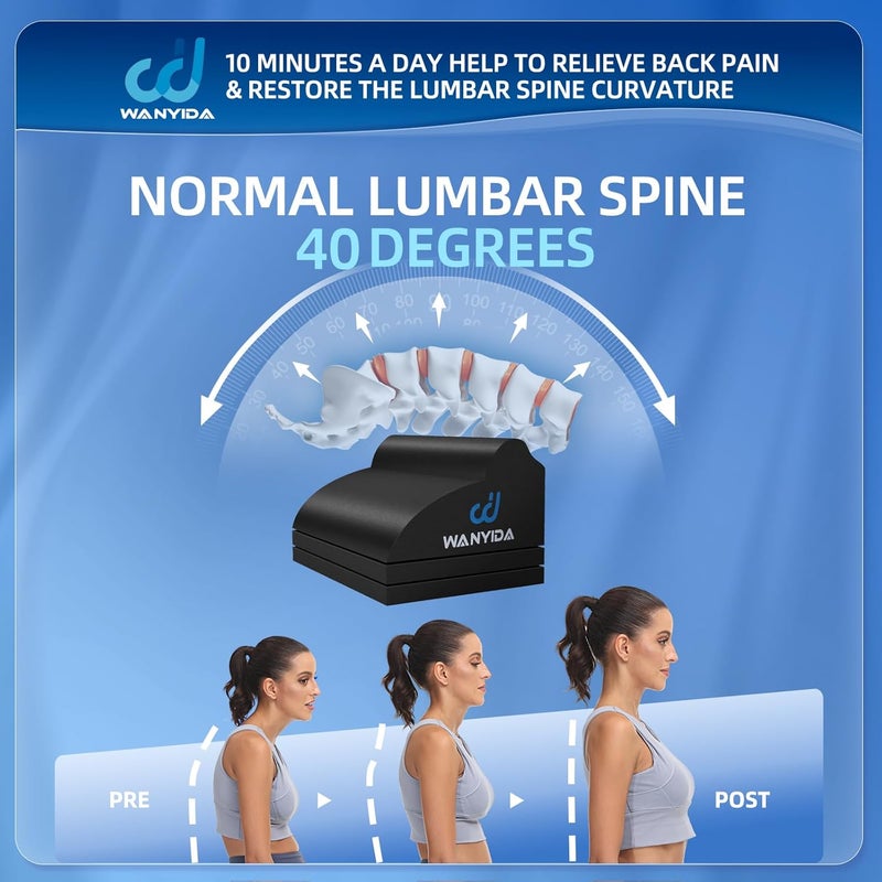 WANYIDA Lumbar Orthotic Traction Roll Device, Lower Back Stretcher for Pain relief, Back Traction for Lumbar Decompression, 3 Height Adjustable Lumbar Stretcher, Chiropractic - Image 5